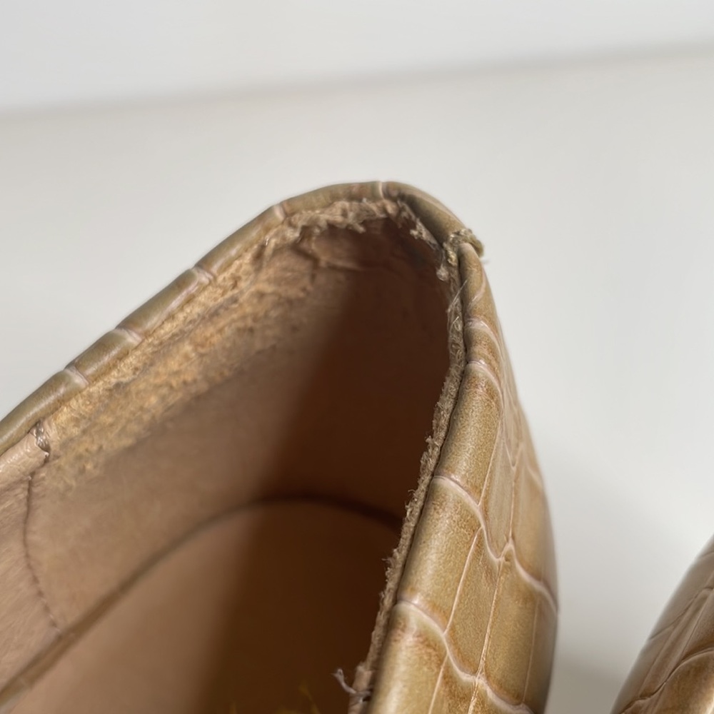 Anthropologie Hadley embossed leather Block-Heeled Loafers in Honey / size 9 - Picture 13 of 13